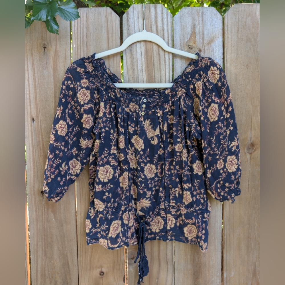 Denim & Supply Ralph Lauren Navy Floral Blouse